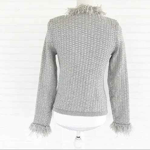 English Rose Shaggy gray sweater Size Small