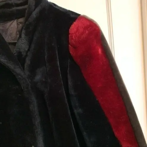 Borg vintage faux fur sleeve jacket Black Size L