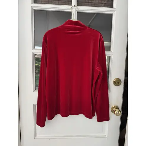 Lands End Velvet Mock Neck Top Women’s XL 18