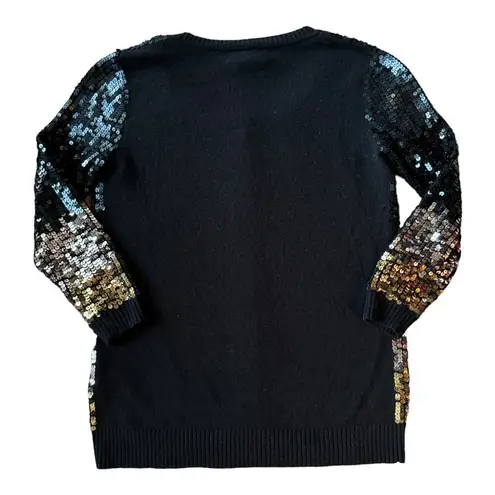 Bloomingdales C by cashmere mix sequenced cardigan black gold silver size small