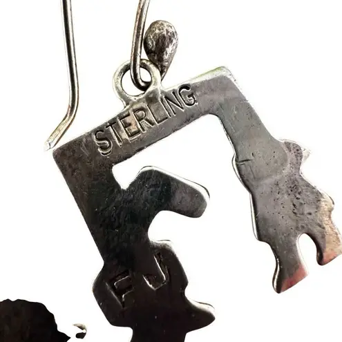 Vintage Florence Johnson Navajo Sterling Silver Rainbow man Yei Dancer Earrings