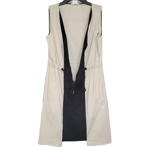 T Tahari Cream & Black Color block Sleeveless 3/4 Zip Dress Size 2 NWOT