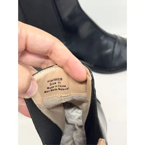 Journee Collection Nigella Booties Size 11 Black Vegan Leather Zip Block Heel