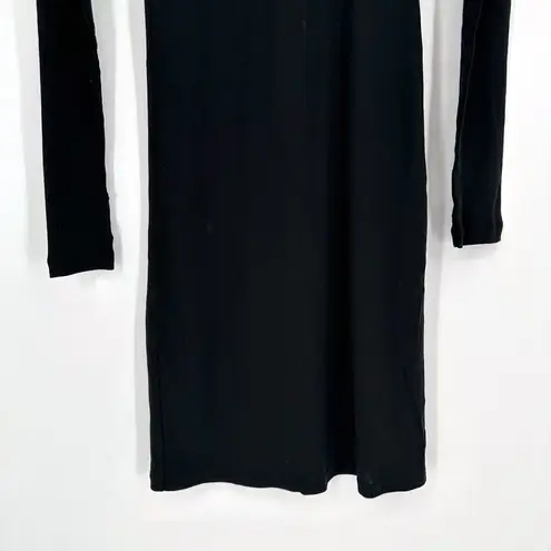Helmut Lang Back Cutout Long Sleeve Midi Dress Black Women's S Ribbed