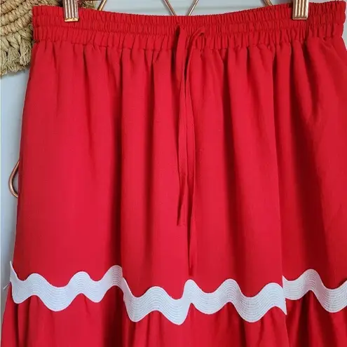 PRETTYGARDEN , Red 2 pc. Cropped Top & Full Pull-on Maxi Skirt Set Size Medium