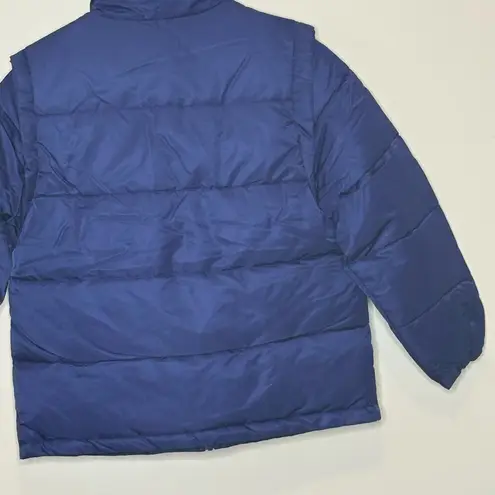 We Wore What Zip Off Sleeve Puffer Navy Jacket Womens Size Extra Small