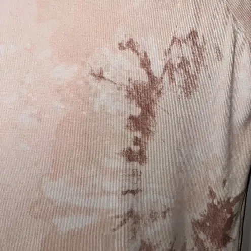 Poof New York PINK TIE DYE RIBBED STRETCH TOP MEDIUM