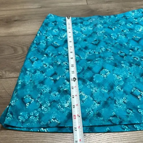 Lija 17” High Rise Turquoise Floral Print Golf Skirt Size 0 Blue