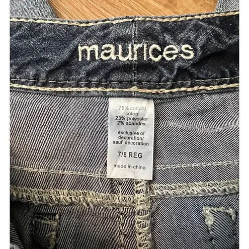 Maurice's NWT  Women’s Blue Capri Crop jeans size‎ 7/8 distressed