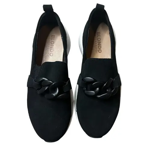 Blondo MCKAYLA chain Waterproof Sneakers Black Suede Size 7.5