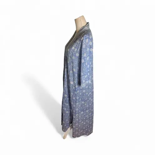 Ro’s Garden Blue Floral Kimono Cotton Maxi Dress M/L Size undefined