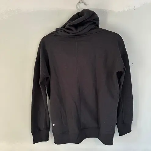 Zyia Oh So Soft Funnel Neck Hoodie Sweatshirt NEW Black XS