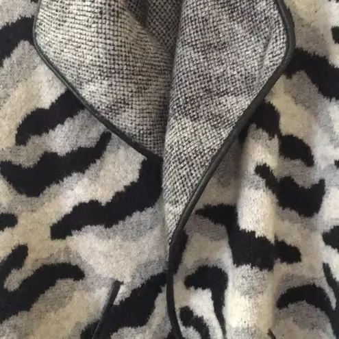 Lane Bryant  jacket zebra print with leather trim