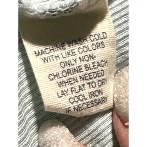 American Eagle Top Womens Mint Green Boatneck Cold Shoulder Slim Stretch Size M Size M