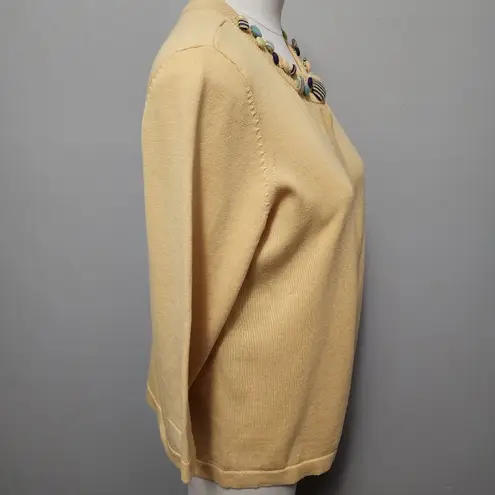 Christopher & Banks  cute as a button pastel yellow flyaway cardigan size small