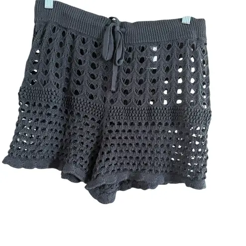 Aerie  Black Crochet Swim Coverup Shorts