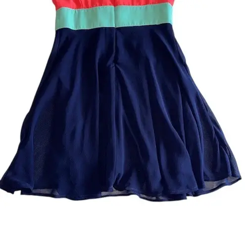 Maude Dress Color Block V Neck Sleeveless Party Dress Size Sm