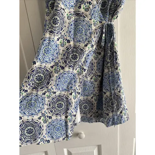 Harper Heritage Women's Ivory Wrap Dress Blue Paisley Medium NEW Francescas Fem