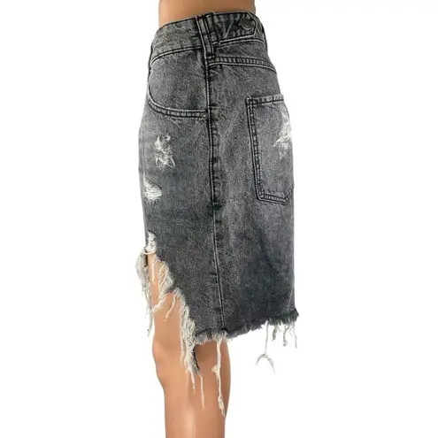 Ser.O.Ya Sammy Black Distressed Mid Rise Vintage Denim Jeans Bermuda Shorts 30