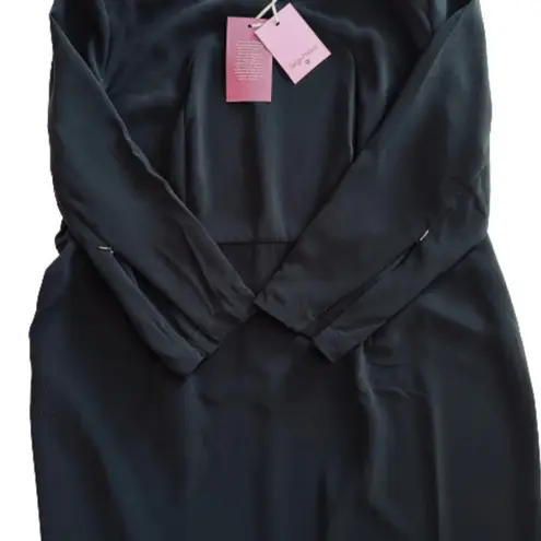 Sergio Hudson X Target Dress Black Strong Shoulder Long Sleeve Midi Plus Size 2X