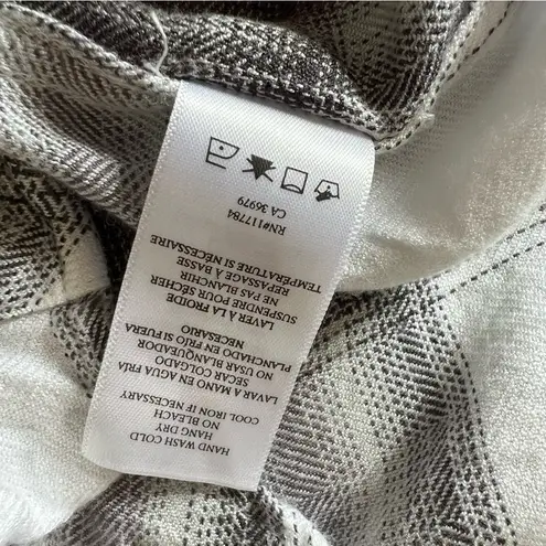 Rails Hunter Plaid Button Down Shirt Womens Small Gray White Top Western Boho