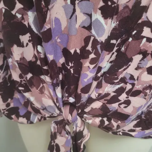 cupio floral tie waist dolman tee size xl