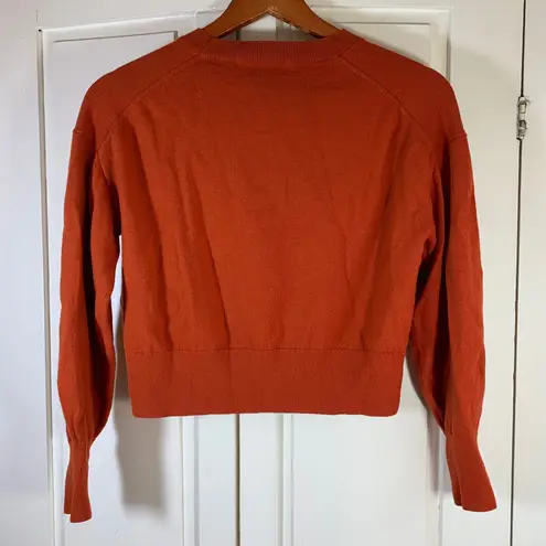 Babaton Merino Wool Crew Neck Sweater Burnt Orange Knit Top Women's Size S