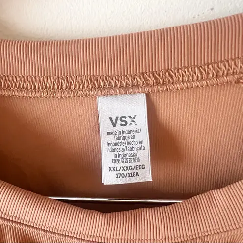 VSX Sport Brown Ribbed Crew neck Pullover Long Dolman Sleeves Boxy Fit Size XXL