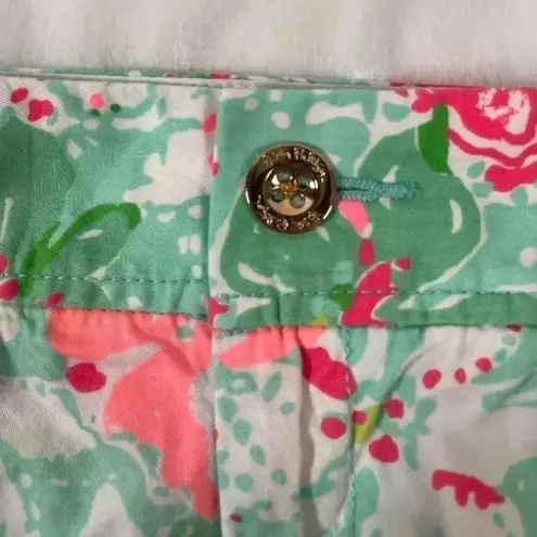 Lilly Pulitzer  Women's Size 00 The Callahan Short Mint Green Pink Floral