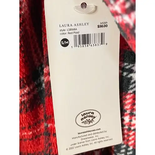 Laura Ashley New Plaid Christmas winter Bath robe Sz S/M - missing belt