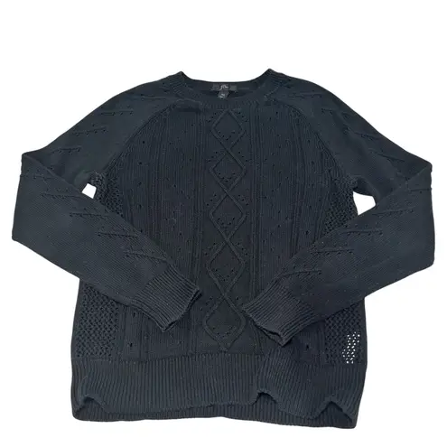 J.Crew J. Crew Black 100% Cotton Long Sleeve Sweater XS Preppy Classic