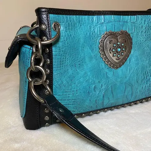 Blazin Roxx Turquoise Croc Bag EUC