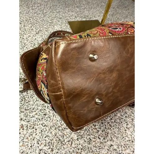 Montana West Paisley Shoulder Bag Rhinestone Cross Multicolor Handbag