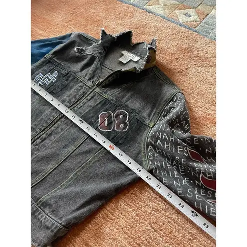 CLIO PETITES painted Women’s Denim Zippers Jacket Size 8 Blue