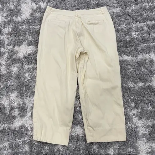 Larry Levine Light Yellow Crop Capri Pants 10