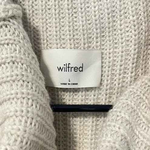 Wilfred 100% Merino Wool Natural turtleneck pullover oversized sweater sz large