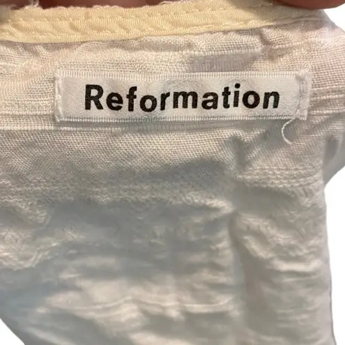 Reformation  Linen Blend Crop Top