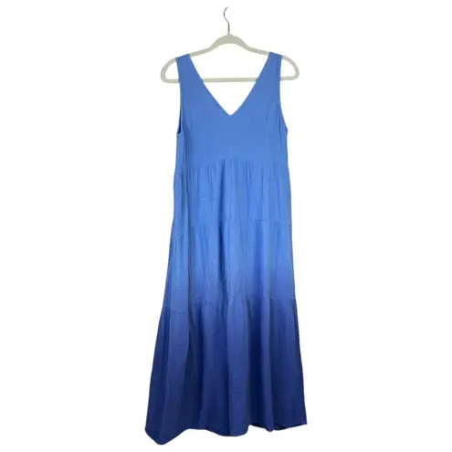 Marine layer Corinne Sleeveless Double Cotton Maxi Dress Navy Dip Dye Small 2024