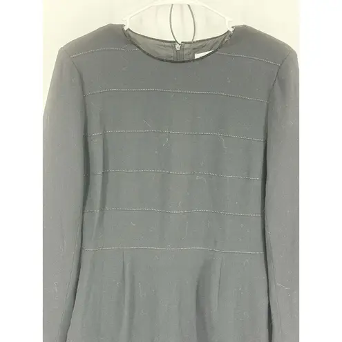 Jaeger London Pure Lana Wool Black Pencil Dress US Size 8 UK 10. Cocktail Party