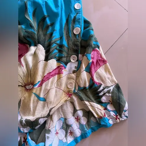 Soft Surroundings Flourish Multi Painterly Floral Sleeveless midi Dress blue