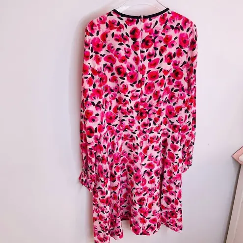 Kate Spade  NY Mini‎ Rose Floral Silk Dress Long Sleeve Short Sun 4