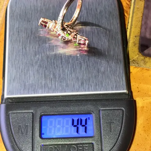 Natural Wine Garnet Sterling Silver Cocktail Ring Size 6 Pink