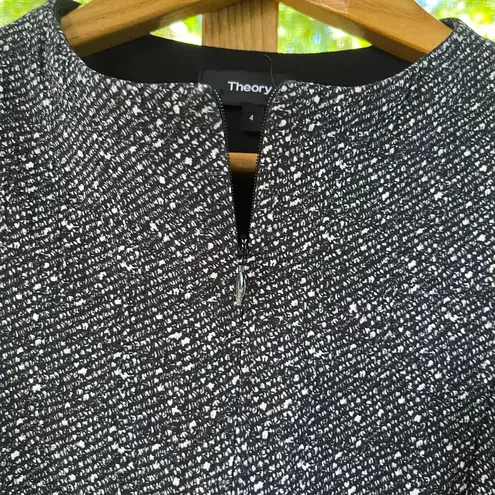 Theory  Women's Apalia Tweed Twill Crepe Dress Black Size 4