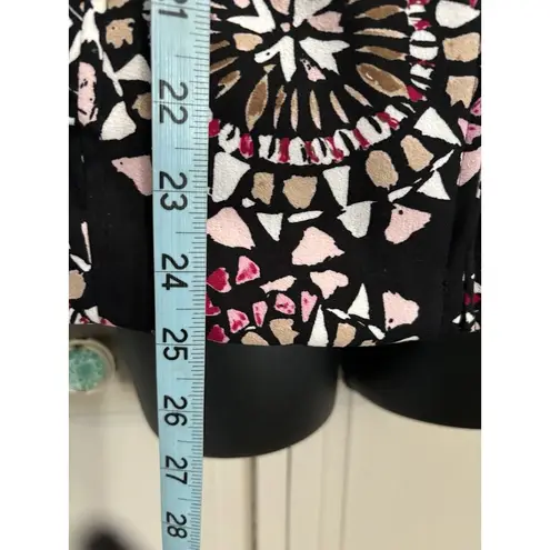 Christopher & Banks Black/Brown/Burg Medallion Jacket Zip Up Pockets Size M