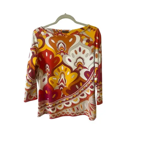 J. McLaughlin Catalina cloth knit top sz Large