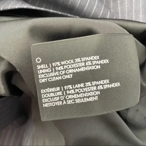 Club Monaco Kingston Blazer Skirt Set Dark Gray Stripe NWTs Wool size 10