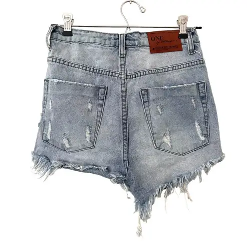 One Teaspoon  High‎ Waist Bonita Distressed Denim Shorts Sz 26