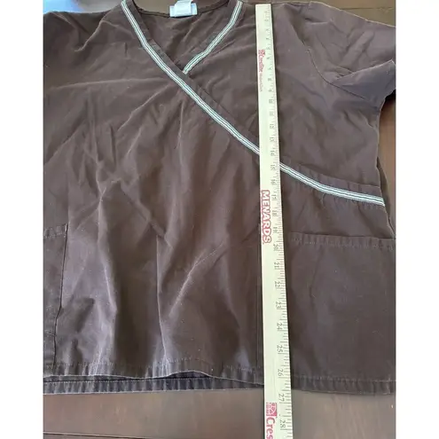 Sb Scrubs 2XG XXL Dark Espresso Top Veterinary Medical Dental Polyester Cotton
