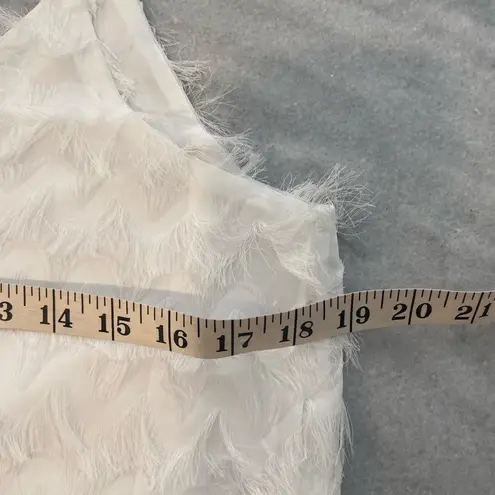 Cupshe NWT  Size M White Feathered Adjustable Spaghetti Strap V Neck Cami Top thumbnail 10