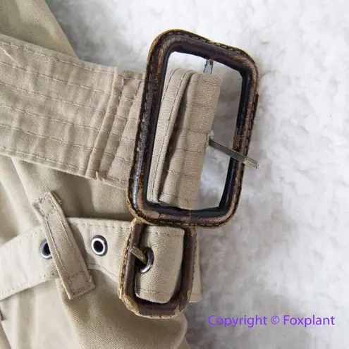 Vintage Charles Klein *flawed" womens trench coat double breasted, size 6 Brown